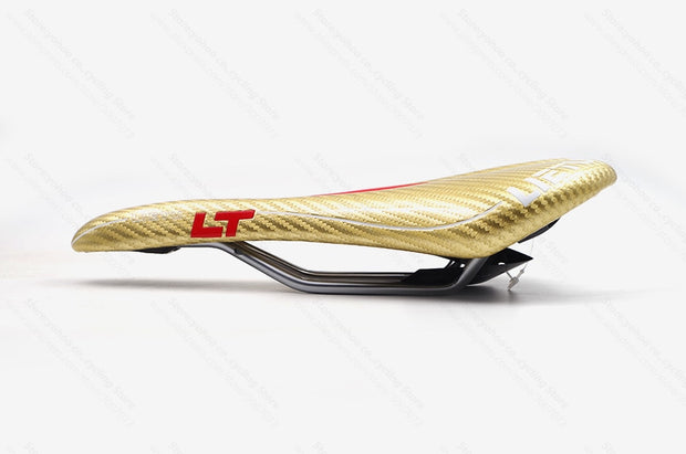 Gold and Red Carbon Fiber Saddle