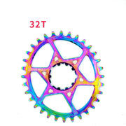0mm Offset Titanium-Plated Oil Slick Oval Narrow/Wide Chainring