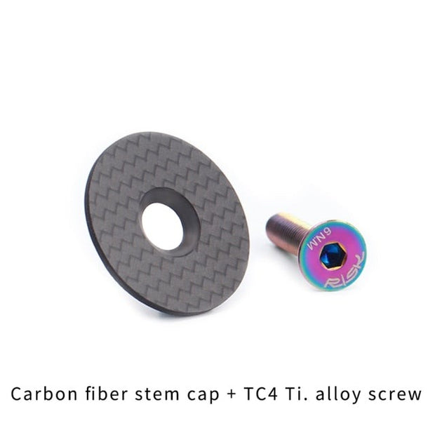 Carbon Fiber Headset Top Cap with Titanium Bolt